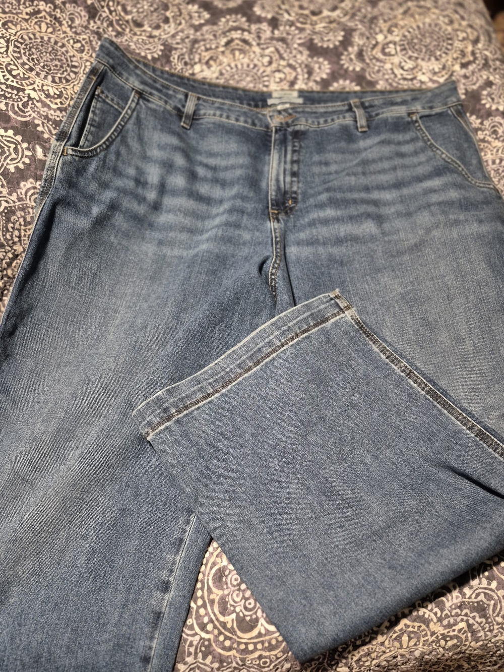 L.L. Bean Wide Leg Blue Denim Jeans